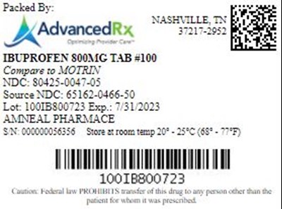 Ibuprofen 800mg Tab Qty 100 NDC 80425 0047